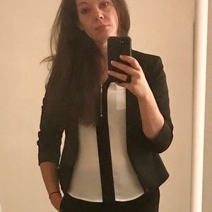 Long sleeve color blocked Gramercy 1/4 zip blouse